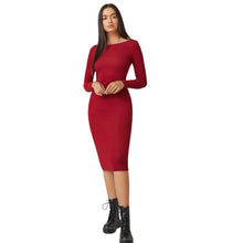 Load image into Gallery viewer, Long Sleeve Bodycon Midi Dress