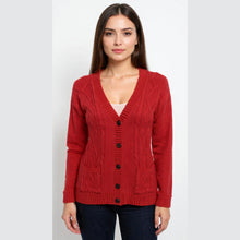 Load image into Gallery viewer, 5 Button Cable Knitted Grandad Cardigan