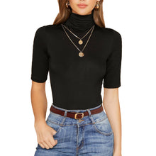 Load image into Gallery viewer, Short Sleeve Polo Neck Top