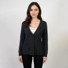 Load image into Gallery viewer, 5 Button Cable Knitted Grandad Cardigan