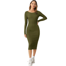 Load image into Gallery viewer, Long Sleeve Bodycon Midi Dress