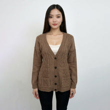 Load image into Gallery viewer, 5 Button Cable Knitted Grandad Cardigan