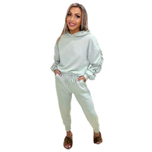 Load image into Gallery viewer, Plain Oversized Ruched Hoodie Tracksuit