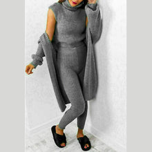 Load image into Gallery viewer, Chunky Knitted 3 Piece Loungewear Set