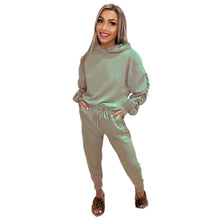Load image into Gallery viewer, Plain Oversized Ruched Hoodie Tracksuit
