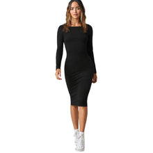 Load image into Gallery viewer, Long Sleeve Bodycon Midi Dress