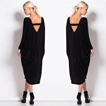 Load image into Gallery viewer, V-Neck Back Long Sleeve Midi Dress