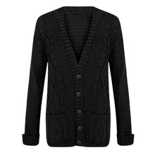 Load image into Gallery viewer, 5 Button Cable Knitted Grandad Cardigan