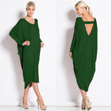 Load image into Gallery viewer, V-Neck Back Long Sleeve Midi Dress