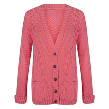 Load image into Gallery viewer, 5 Button Cable Knitted Grandad Cardigan