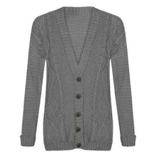 Load image into Gallery viewer, Cable Knit V-Neck Grandad Cardigan