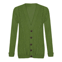 Load image into Gallery viewer, Cable Knit V-Neck Grandad Cardigan