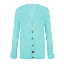 Load image into Gallery viewer, 5 Button Cable Knitted Grandad Cardigan