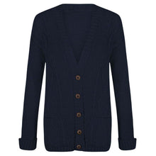 Load image into Gallery viewer, Cable Knit V-Neck Grandad Cardigan