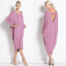 Load image into Gallery viewer, V-Neck Back Long Sleeve Midi Dress