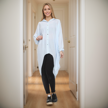Load image into Gallery viewer, High-Low Oversized Button Long Sleeve Shirt
