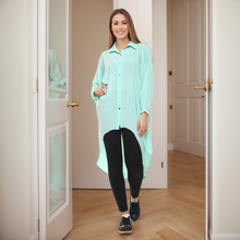 Load image into Gallery viewer, High-Low Oversized Long Sleeve Button Shirt