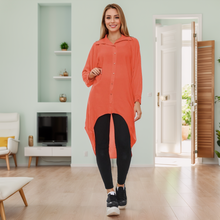 Load image into Gallery viewer, High-Low Oversized Button Long Sleeve Shirt