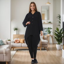 Load image into Gallery viewer, High-Low Oversized Long Sleeve Button Shirt