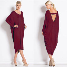 Load image into Gallery viewer, V-Neck Back Long Sleeve Midi Dress