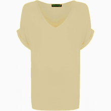 Load image into Gallery viewer, V Neck Turn up Short Sleeve Baggy Top