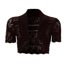 Load image into Gallery viewer, Thin Knit Crochet Short Sleeve Open Shrug