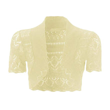 Load image into Gallery viewer, Thin Knit Crochet Short Sleeve Open Shrug