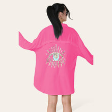 Load image into Gallery viewer, Long Sleeve Gold Sequin Eye Button Up Shirt