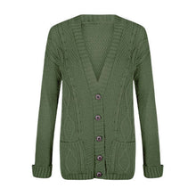 Load image into Gallery viewer, 5 Button Cable Knitted Grandad Cardigan