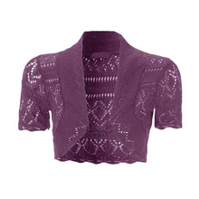 Load image into Gallery viewer, Thin Knit Crochet Short Sleeve Open Shrug