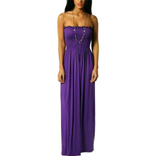 Load image into Gallery viewer, Strapless Sherring Boobtube Maxi Dress