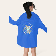 Load image into Gallery viewer, Long Sleeve Gold Sequin Eye Button Up Shirt