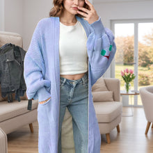 Load image into Gallery viewer, Cherry Print Balloon Sleeve Maxi Cardigan