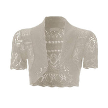Load image into Gallery viewer, Thin Knit Crochet Short Sleeve Open Shrug