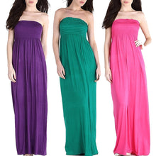 Load image into Gallery viewer, Strapless Sherring Boobtube Maxi Dress