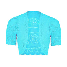 Load image into Gallery viewer, Thin Knit Crochet Short Sleeve Open Shrug