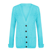 Load image into Gallery viewer, Cable Knit V-Neck Grandad Cardigan