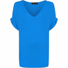 Load image into Gallery viewer, V Neck Turn up Short Sleeve Baggy Top