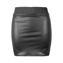 Load image into Gallery viewer, PVC Wetlook Mini Plain Skirt
