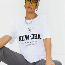Load image into Gallery viewer, NEW YORK DOWNTOWN Slogan T-Shirt
