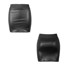 Load image into Gallery viewer, PVC Wetlook Mini Plain Skirt
