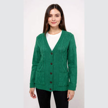 Load image into Gallery viewer, 5 Button Cable Knitted Grandad Cardigan
