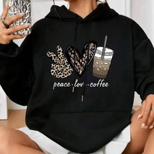 Load image into Gallery viewer, Peace LOVE Coffee Hoodie
