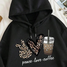Load image into Gallery viewer, Peace LOVE Coffee Hoodie
