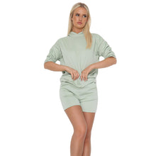 Load image into Gallery viewer, Hooded Sweatshirt &amp; Short 2 Pieces Set
