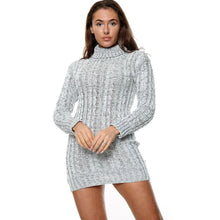Load image into Gallery viewer, Knitted Turtle Neck Jumper Dress

