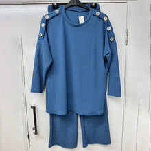 Load image into Gallery viewer, Pop Corn Gold Button Loungewear Set
