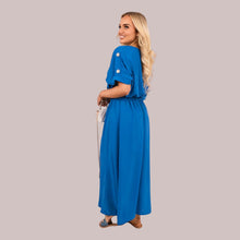 Load image into Gallery viewer, Gold Button Sheering Maxi Dress
