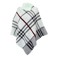 Load image into Gallery viewer, Oversized Knitted Tartan Check Poncho
