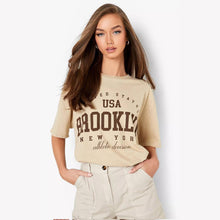 Load image into Gallery viewer, USA Brooklyn Slogan Printed T-Shirt
